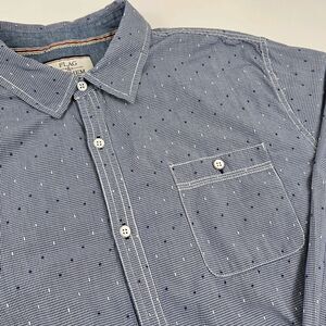 Flag & Anthem Mens XXL Button Down Shirt Blue Micro Check Cotton Heritage
